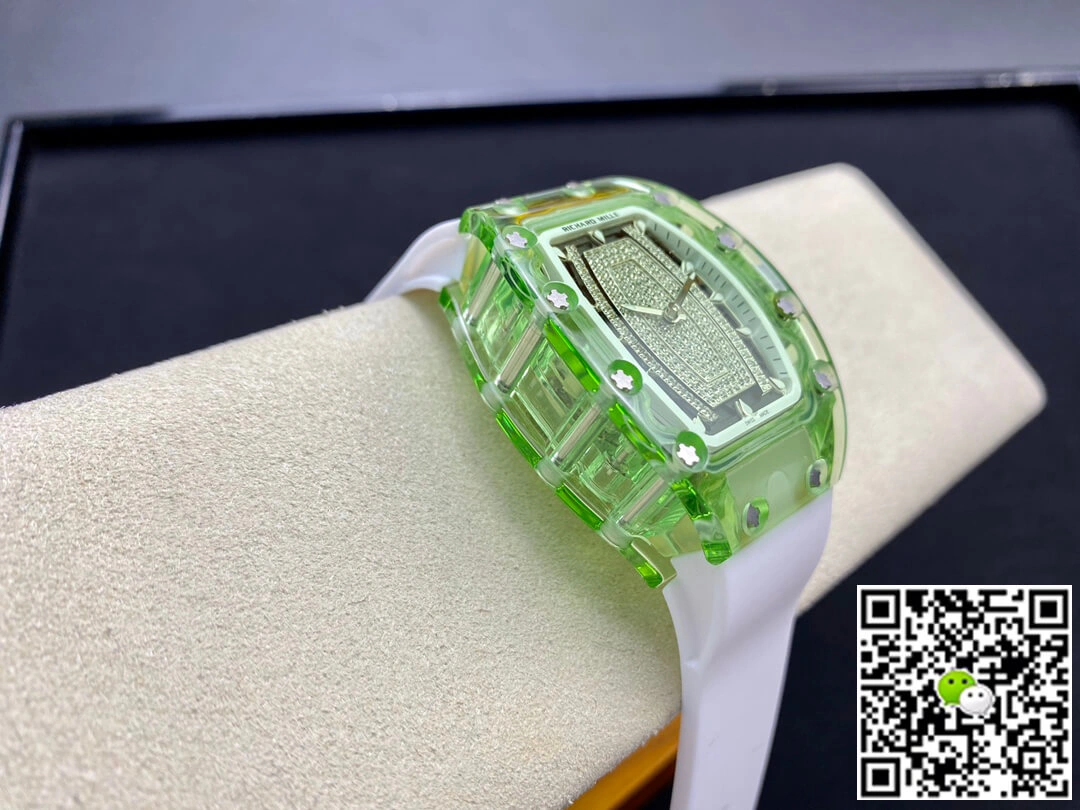 Richard Mille RM07-02 Pink Lady Sapphire RM Factory 1:1 Best Edition Replica Watch White Strap