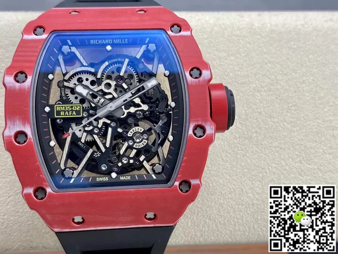 Richard Mille RM35-02 T+ Factory 1:1 Best Edition Replica Watch Carbon Fiber Case Skeleton Dial