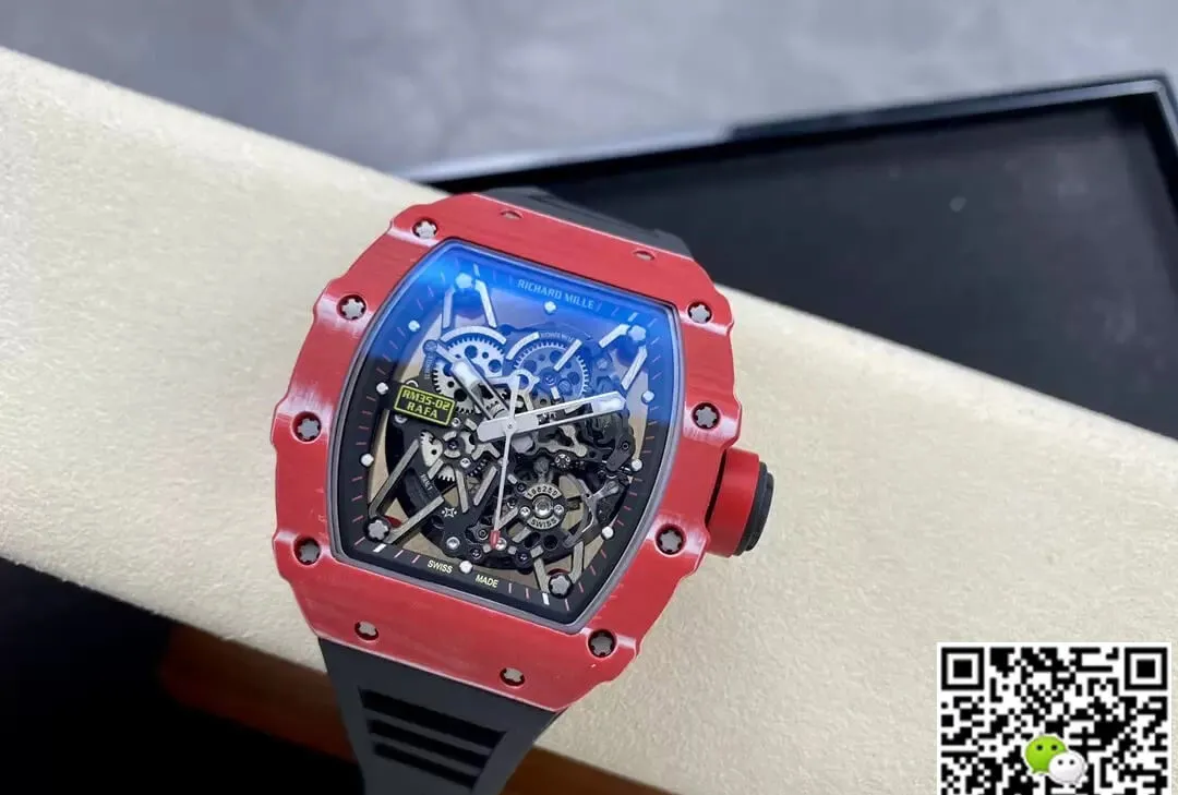 Richard Mille RM35-02 T+ Factory 1:1 Best Edition Replica Watch Carbon Fiber Case Skeleton Dial
