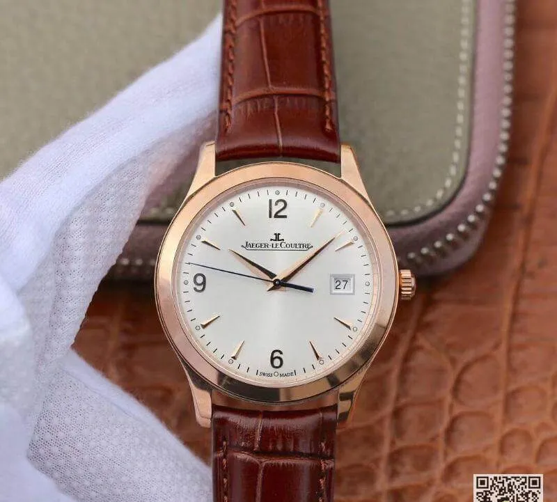 Jaeger LeCoultre Master Control Date Q1542520 18K Rosegold Case ZF Factory 1:1 Best Edition Replica Watch Swiss ETA9015 White Dial