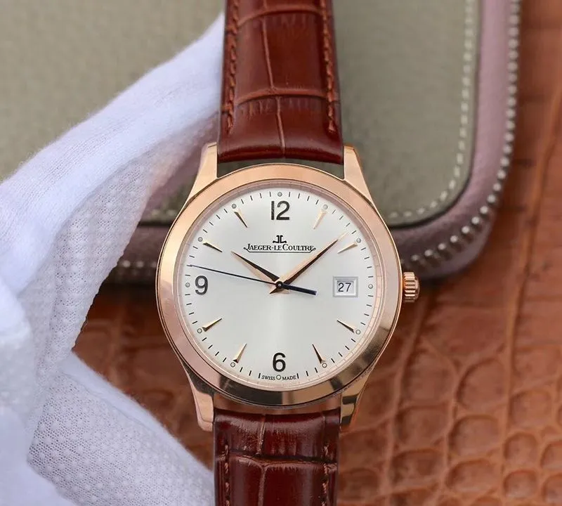 Jaeger LeCoultre Master Control Date Q1542520 18K Rosegold Case ZF Factory 1:1 Best Edition Replica Watch Swiss ETA9015 White Dial
