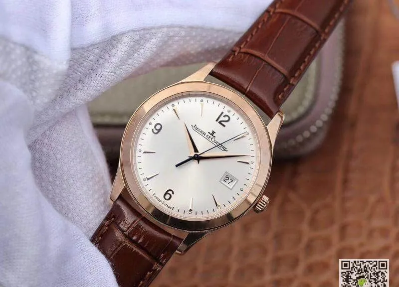 Jaeger LeCoultre Master Control Date Q1542520 18K Rosegold Case ZF Factory 1:1 Best Edition Replica Watch Swiss ETA9015 White Dial