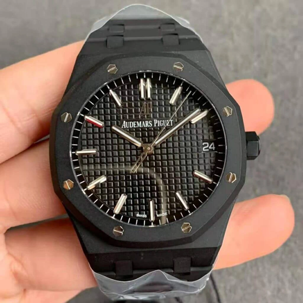 Audemars Piguet Royal Oak 15500 DLC Version ZF Factory 1:1 Best Edition Replica Watch Black Case