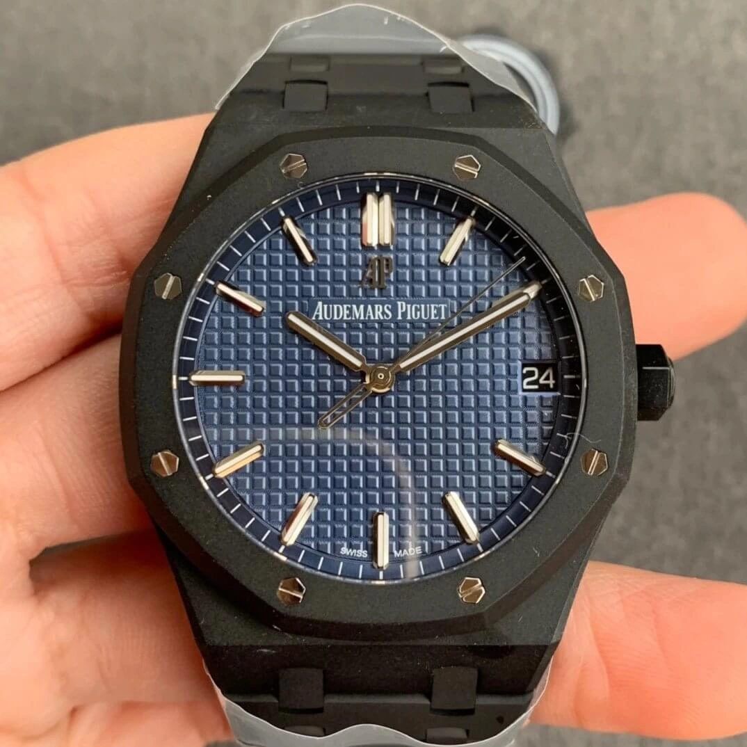Audemars Piguet Royal Oak 15500 DLC Version ZF Factory 1:1 Best Edition Replica Watch Black Case