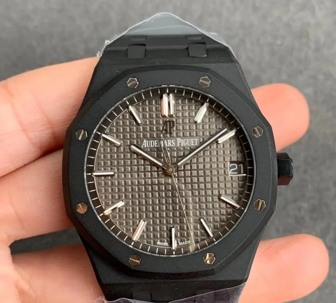 Audemars Piguet Royal Oak 15500 DLC Version ZF Factory 1:1 Best Edition Replica Watch Black Case