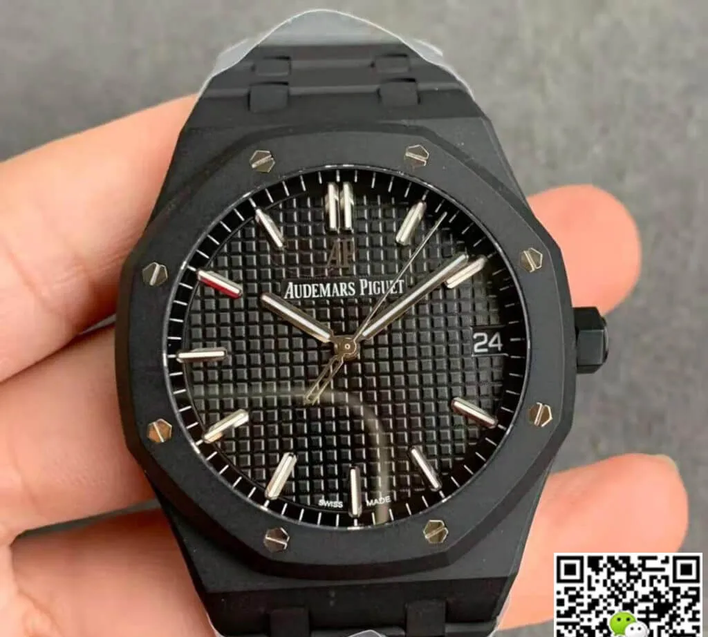 Audemars Piguet Royal Oak 15500 DLC Version ZF Factory 1:1 Best Edition Replica Watch Black Case