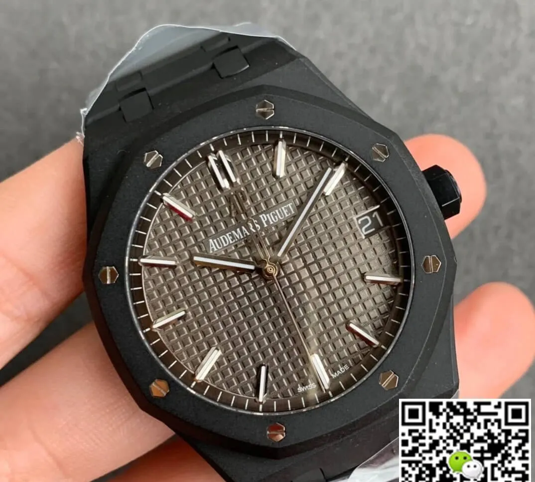 Audemars Piguet Royal Oak 15500 DLC Version ZF Factory 1:1 Best Edition Replica Watch Black Case