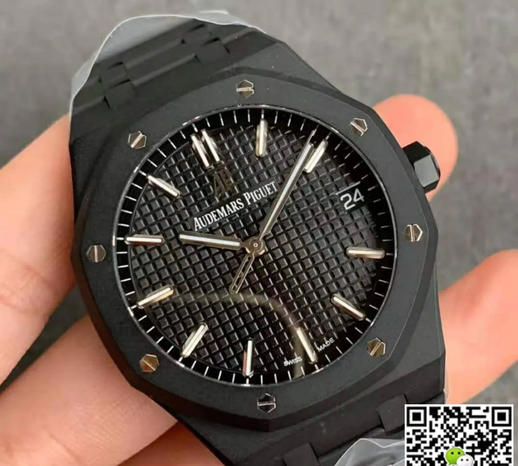 Audemars Piguet Royal Oak 15500 DLC Version ZF Factory 1:1 Best Edition Replica Watch Black Case