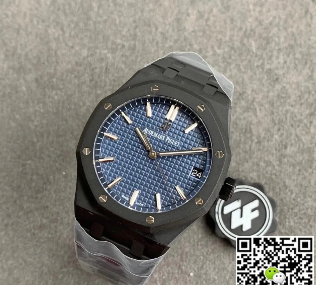 Audemars Piguet Royal Oak 15500 DLC Version ZF Factory 1:1 Best Edition Replica Watch Black Case
