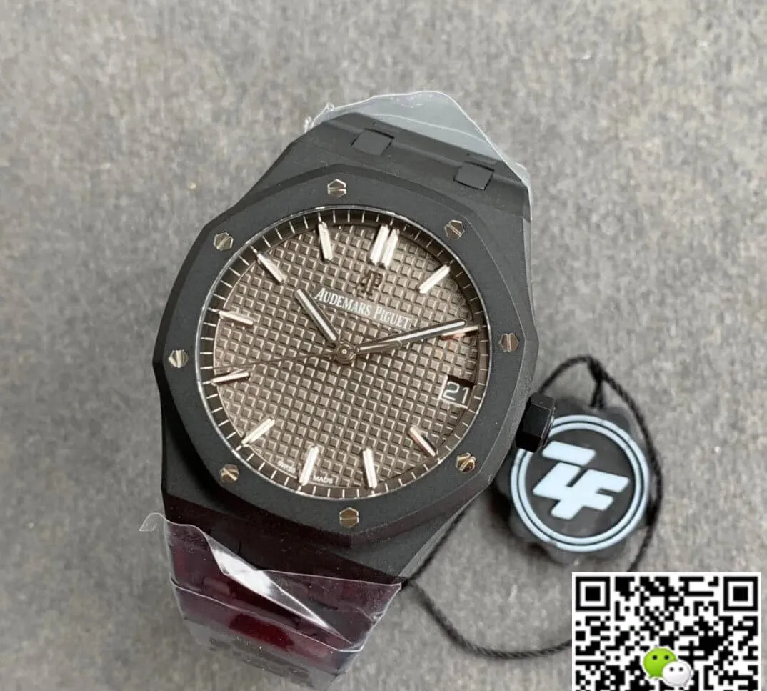 Audemars Piguet Royal Oak 15500 DLC Version ZF Factory 1:1 Best Edition Replica Watch Black Case