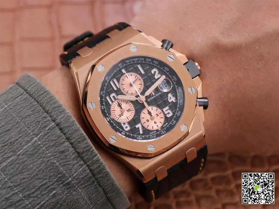Audemars Piguet Royal Oak Offshore 26470OR JF Factory 1:1 Best Edition Replica Watch Black Strap