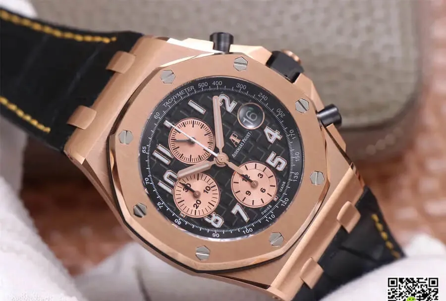 Audemars Piguet Royal Oak Offshore 26470OR JF Factory 1:1 Best Edition Replica Watch Black Strap