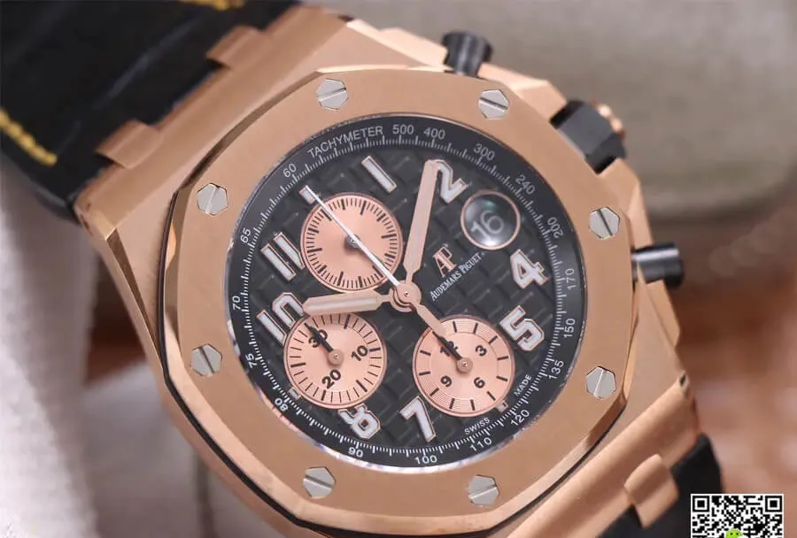 Audemars Piguet Royal Oak Offshore 26470OR JF Factory 1:1 Best Edition Replica Watch Black Strap