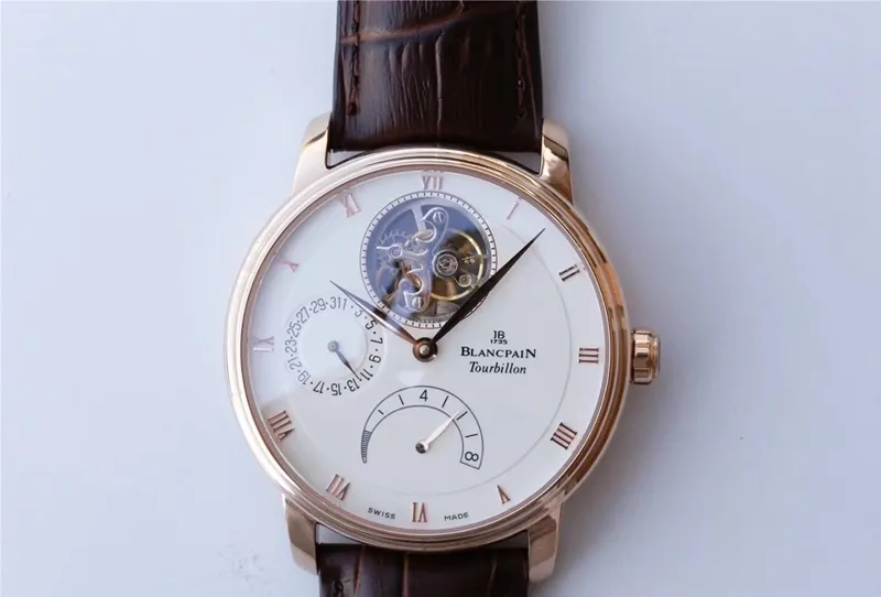 Blancpain Villeret 6025-1542-55 Real Tourbillon JB Factory 1:1 Best Edition Replica Watch Rose Gold Case Swiss Cal.25