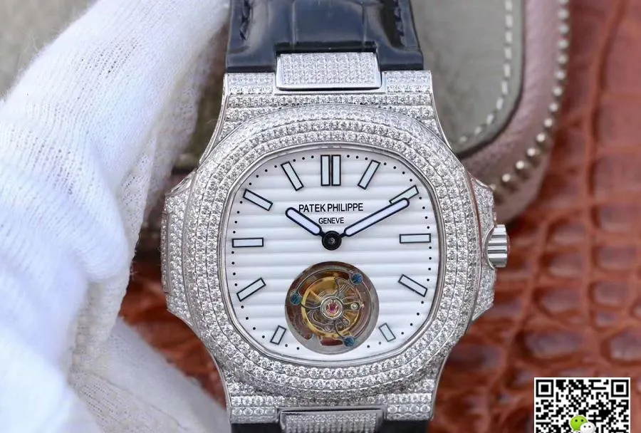 Patek Philippe Nautilus Tourbillon R8 Factory 1:1 Best Edition Replica Watch Swiss Tourbillon White Dial