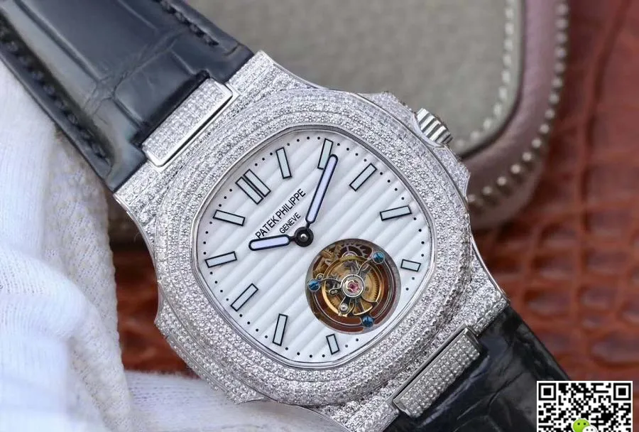 Patek Philippe Nautilus Tourbillon R8 Factory 1:1 Best Edition Replica Watch Swiss Tourbillon White Dial