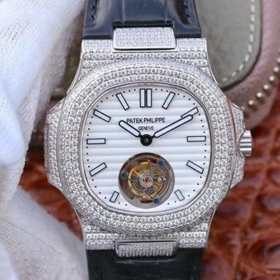 Patek Philippe Nautilus Tourbillon R8 Factory 1:1 Best Edition Replica Watch Swiss Tourbillon White Dial