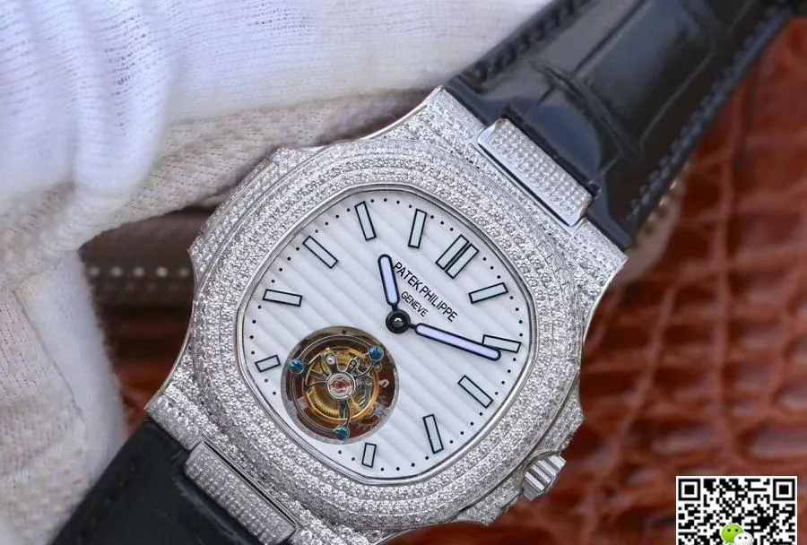 Patek Philippe Nautilus Tourbillon R8 Factory 1:1 Best Edition Replica Watch Swiss Tourbillon White Dial
