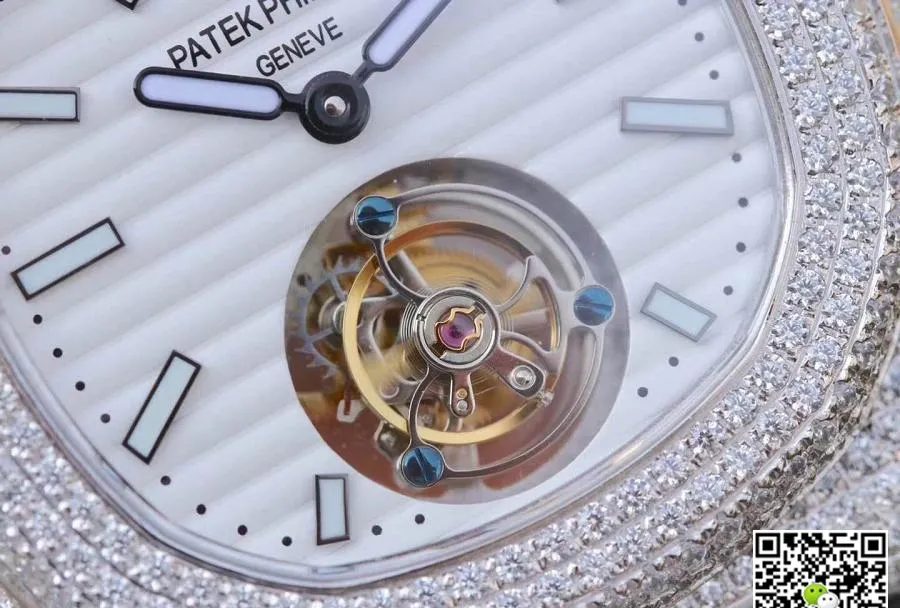 Patek Philippe Nautilus Tourbillon R8 Factory 1:1 Best Edition Replica Watch Swiss Tourbillon White Dial