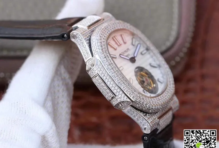 Patek Philippe Nautilus Tourbillon R8 Factory 1:1 Best Edition Replica Watch Swiss Tourbillon White Dial