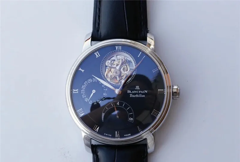 Blancpain Villeret 6025-1542-55 True Tourbillon JB Factory 1:1 Best Edition Replica WatchBlack Dial Swiss Cal.25