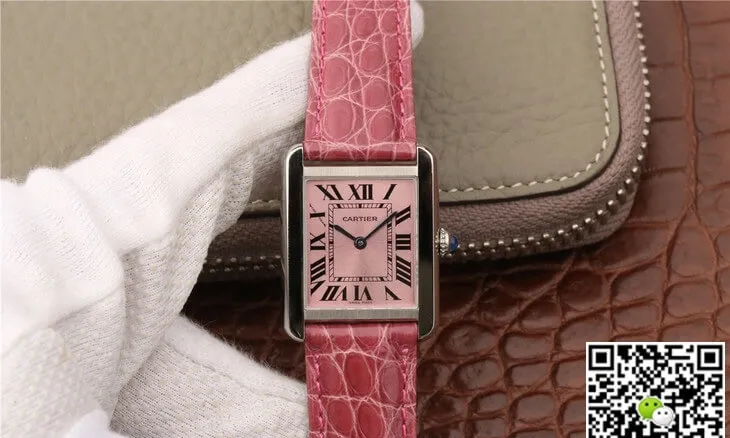 Cartier Tank W5200000 Ladies K11 Factory 1:1 Best Edition Replica Watch Stainless Steel Bezel