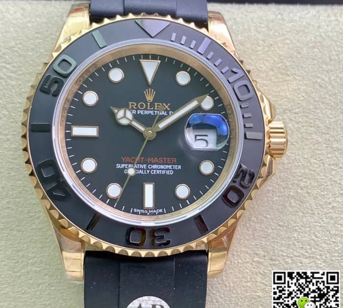 Rolex Yacht Master 116655 AR Factory 1:1 Best Edition Replica Watch Black Rubber Strap