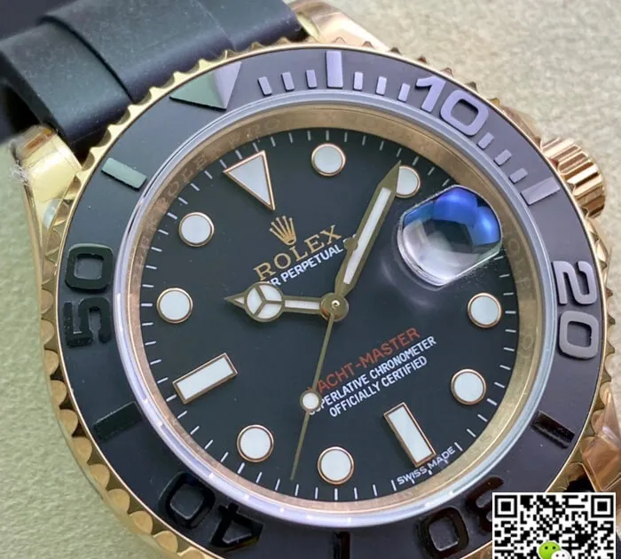 Rolex Yacht Master 116655 AR Factory 1:1 Best Edition Replica Watch Black Rubber Strap