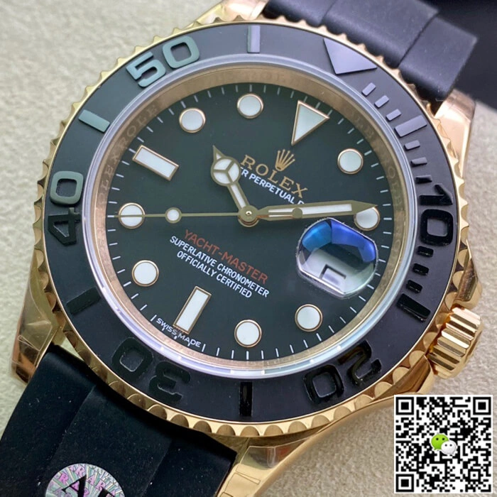 Rolex Yacht Master 116655 AR Factory 1:1 Best Edition Replica Watch Black Rubber Strap