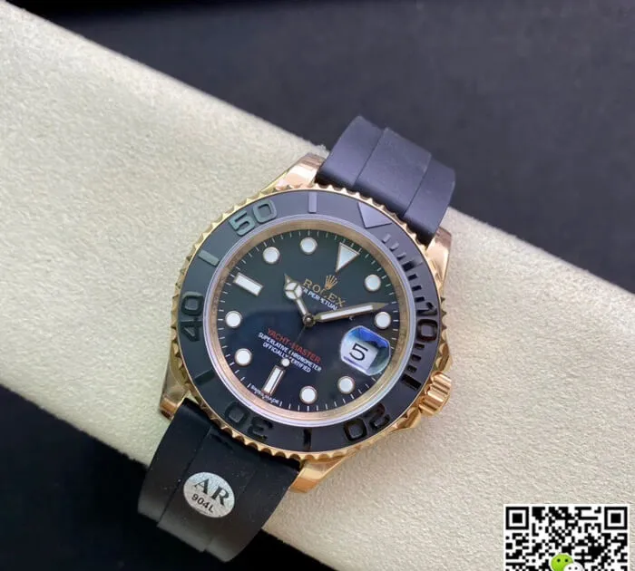Rolex Yacht Master 116655 AR Factory 1:1 Best Edition Replica Watch Black Rubber Strap
