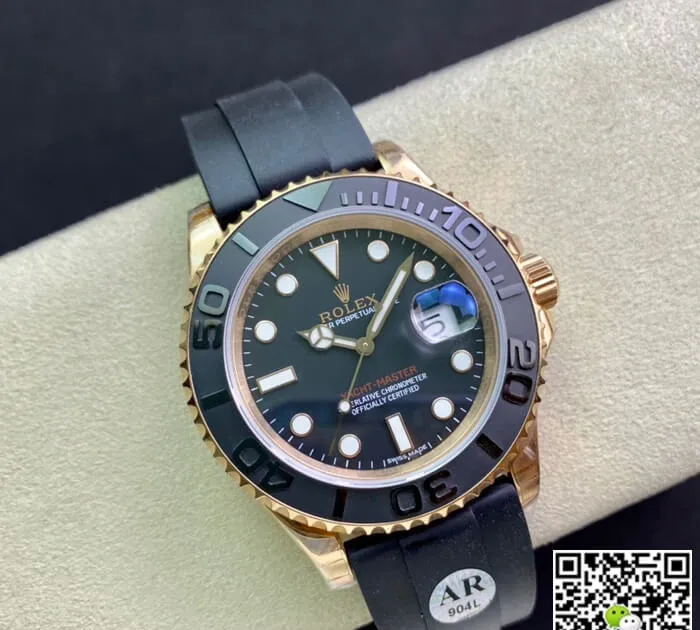 Rolex Yacht Master 116655 AR Factory 1:1 Best Edition Replica Watch Black Rubber Strap