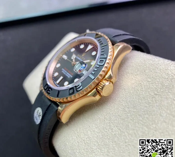 Rolex Yacht Master 116655 AR Factory 1:1 Best Edition Replica Watch Black Rubber Strap