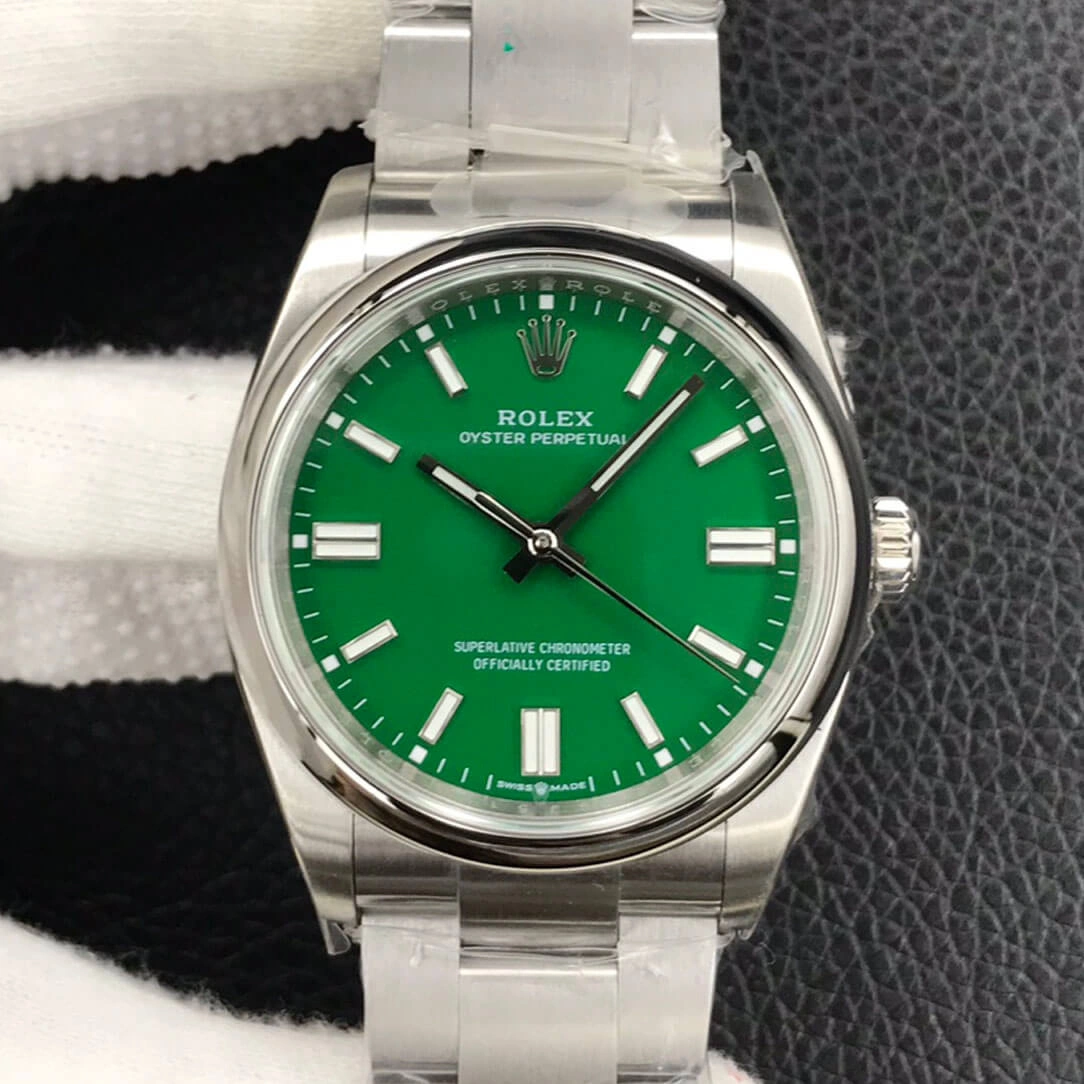 Rolex Oyster Perpetual M126000-0005 36MM EW Factory 1:1 Best Edition Replica Watch Green Stainless Steel Dial