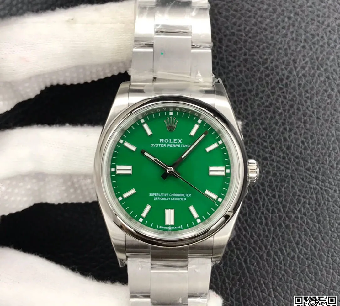 Rolex Oyster Perpetual M126000-0005 36MM EW Factory 1:1 Best Edition Replica Watch Green Stainless Steel Dial