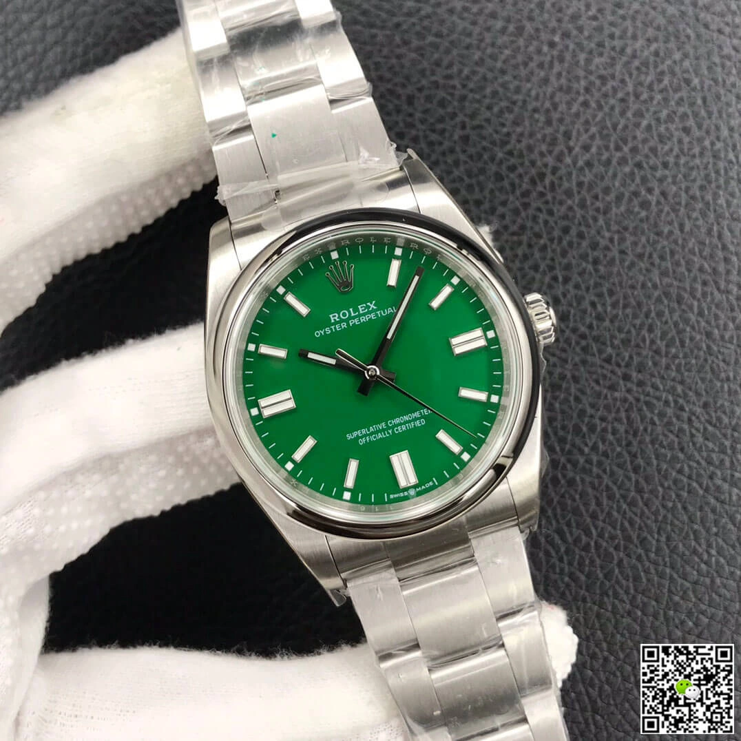 Rolex Oyster Perpetual M126000-0005 36MM EW Factory 1:1 Best Edition Replica Watch Green Stainless Steel Dial