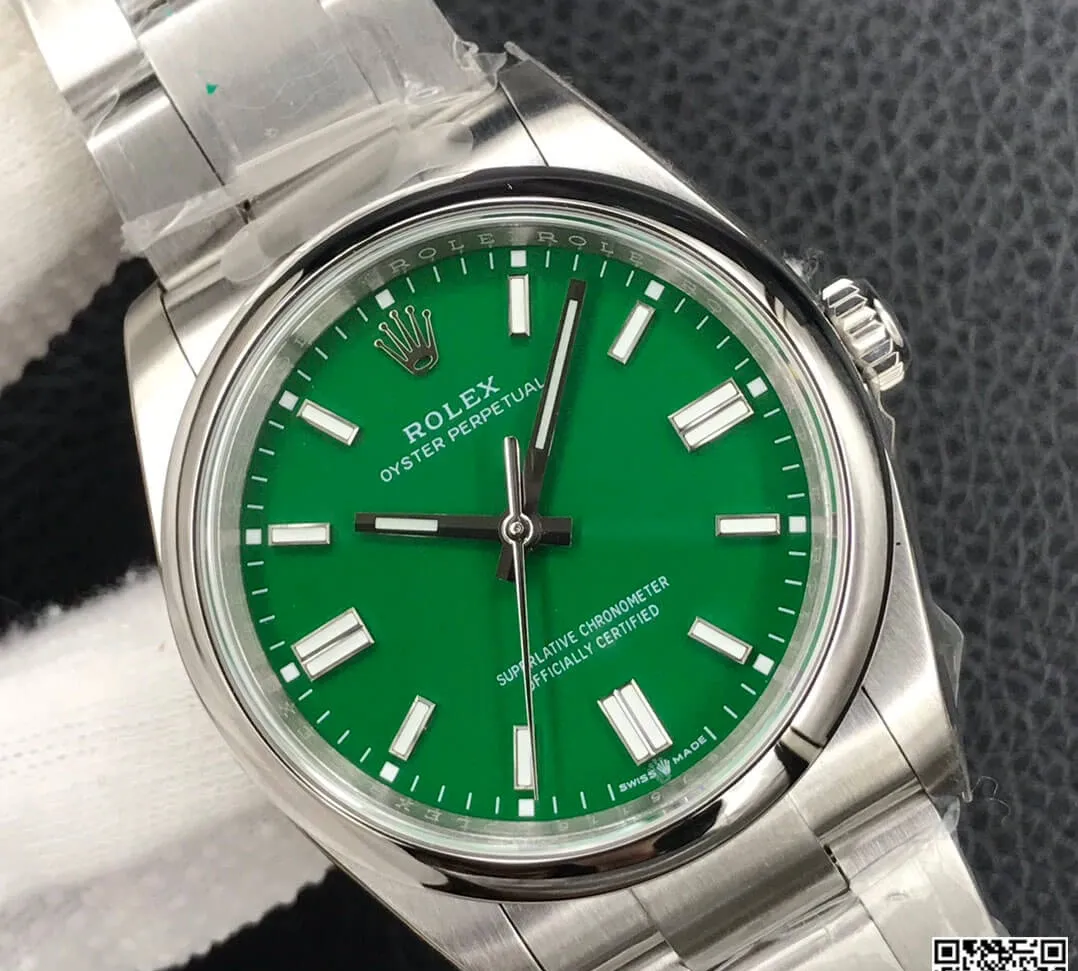 Rolex Oyster Perpetual M126000-0005 36MM EW Factory 1:1 Best Edition Replica Watch Green Stainless Steel Dial