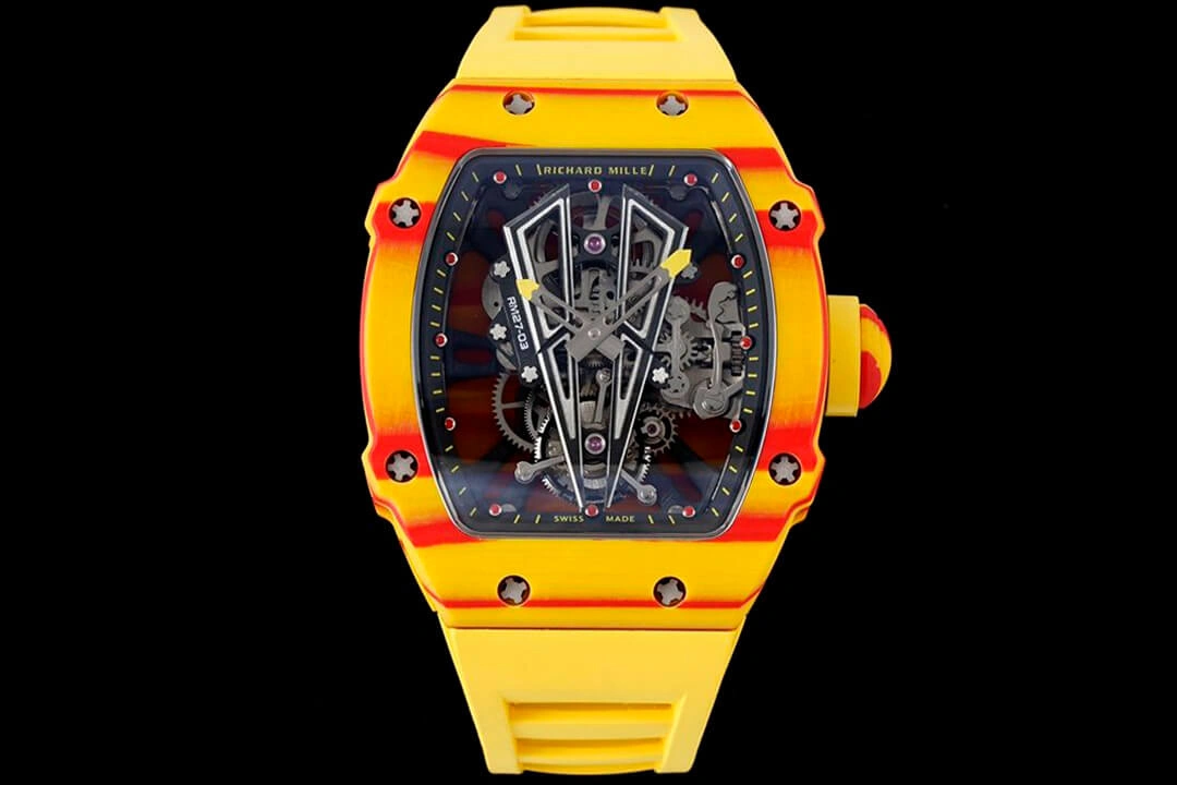 Richard Mille RM27-03 Rafael Nadal Tourbillon RM Factory 1:1 Best Edition Replica Watch Yellow Strap