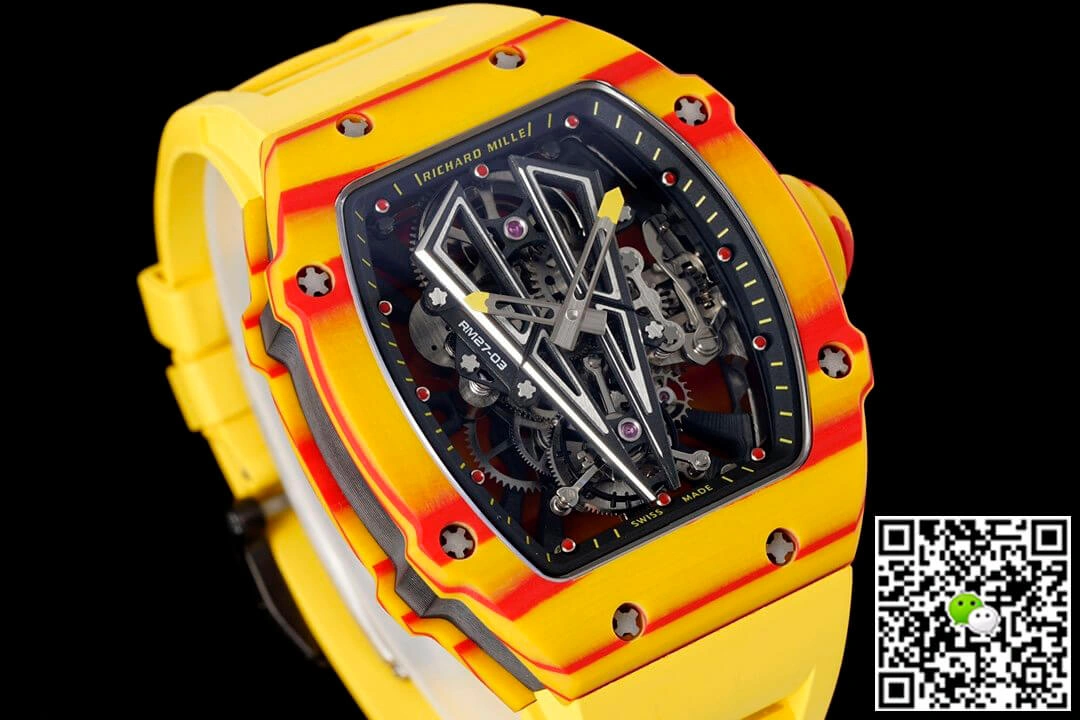 Richard Mille RM27-03 Rafael Nadal Tourbillon RM Factory 1:1 Best Edition Replica Watch Yellow Strap
