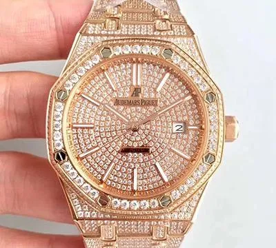 Audemars Piguet Royal Oak 1:1 Best Edition Replica Watch Swiss ETA3120 Full Diamond Stainless Steel Bracelet