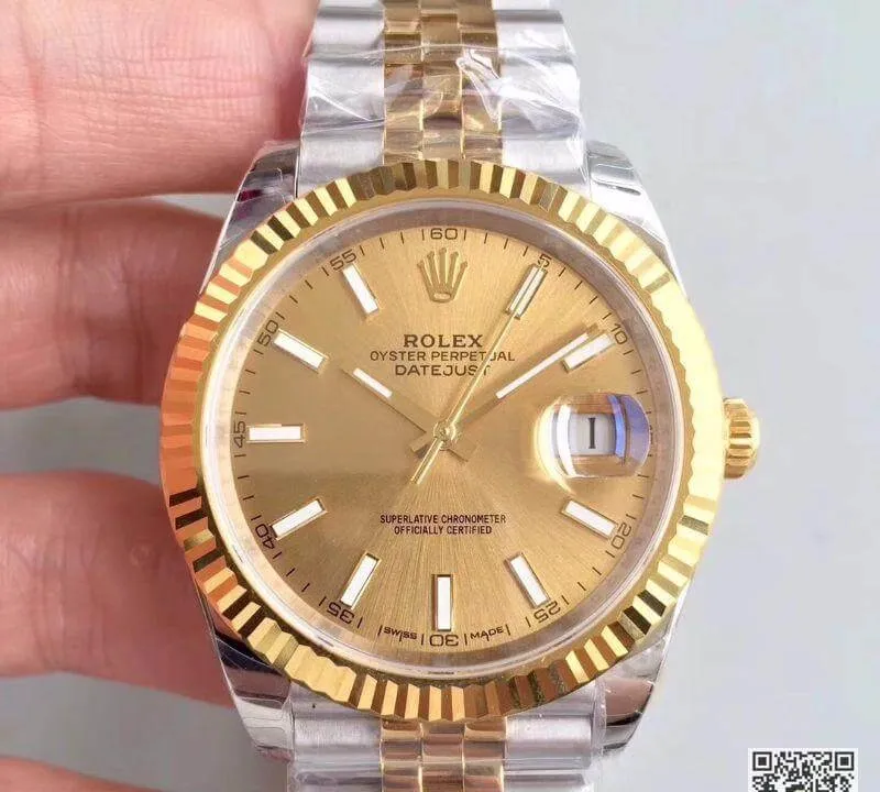 Rolex Datejust 41 126333 EW Factory 1:1 Best Edition Replica Watch Swiss ETA3255 904L Stainless Steel Jubilee Bracelet
