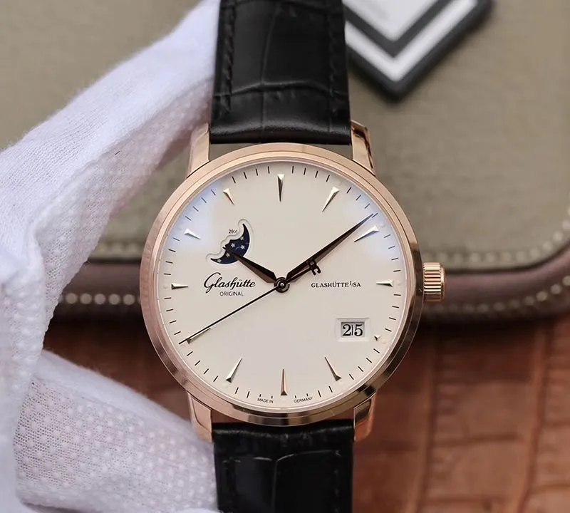 Glashutte Original Senator 1-36-04-04-02-01 Moonphase 18K Rosegold 1:1 Best Edition Replica Watch Swiss ETA36-03 White Dial