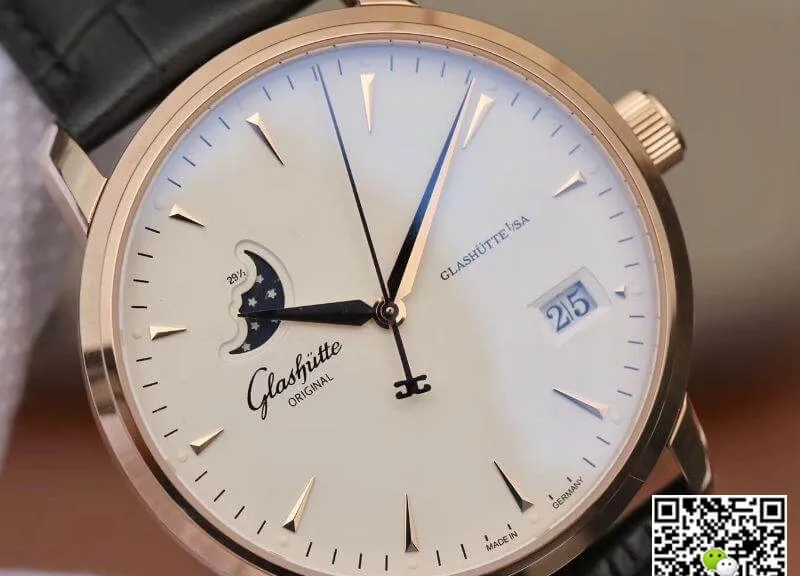 Glashutte Original Senator 1-36-04-04-02-01 Moonphase 18K Rosegold 1:1 Best Edition Replica Watch Swiss ETA36-03 White Dial