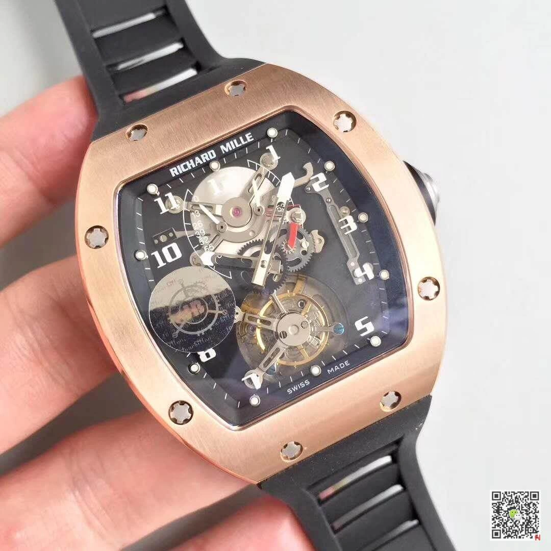 Richard Mille RM001 Tourbillon JB factory 1:1 Best Edition Replica Watch Swiss Tourbillon Rose Gold