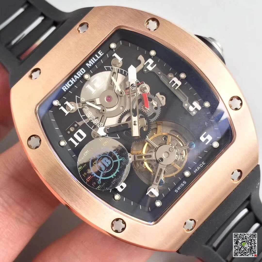 Richard Mille RM001 Tourbillon JB factory 1:1 Best Edition Replica Watch Swiss Tourbillon Rose Gold
