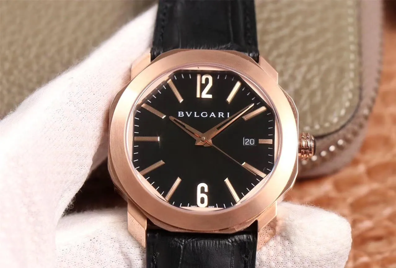 Bvlgari Octo 101963 BGOP41BGLD BV Factory 1:1 Best Edition Replica Watch Black Dial Swiss 9015