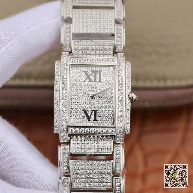 Patek Philippe 4908 101G-001 White Gold Ladies Twenty 1:1 Best Edition Replica Watch Swiss Quartz E15