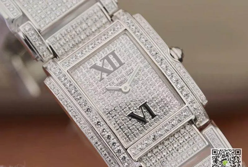 Patek Philippe 4908 101G-001 White Gold Ladies Twenty 1:1 Best Edition Replica Watch Swiss Quartz E15