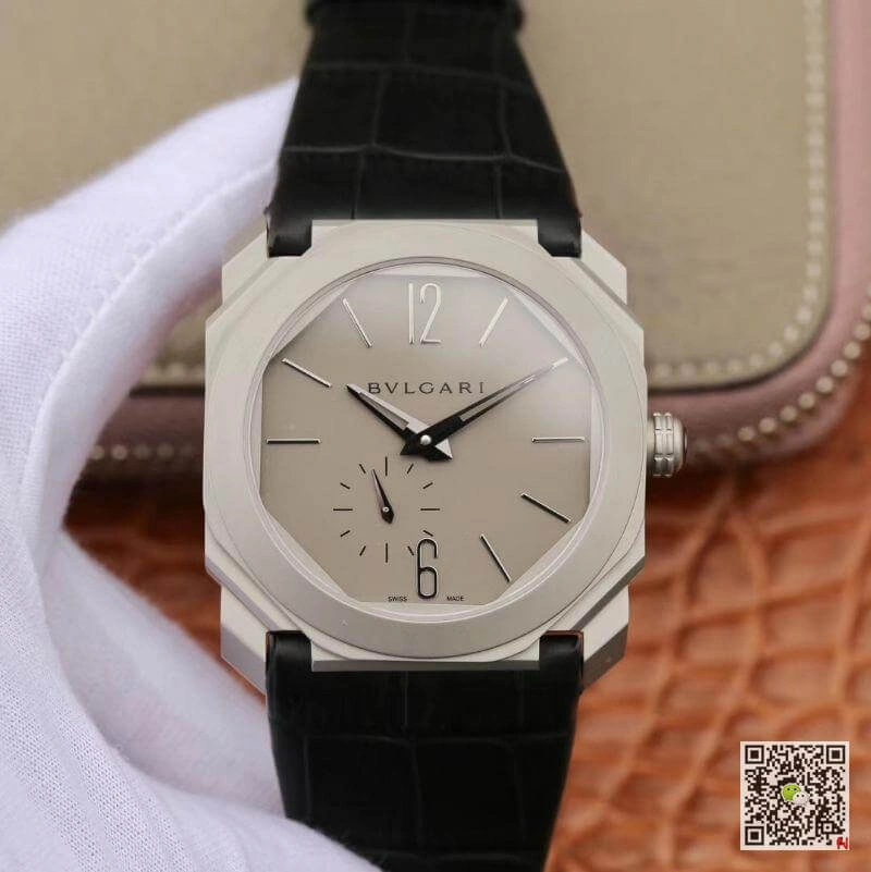 Bvlgari Octo Finissimo Extra Thin Automatic 103035 Men’s Watch 1:1 Best Edition Replica Watch Swiss BVL193 Black Leather Strap