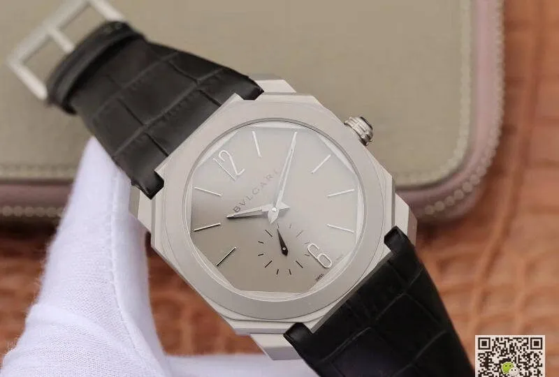 Bvlgari Octo Finissimo Extra Thin Automatic 103035 Men’s Watch 1:1 Best Edition Replica Watch Swiss BVL193 Black Leather Strap