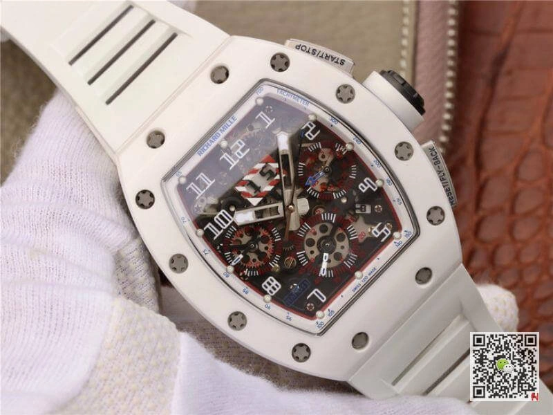 Richard Mille RM011 KV Factory 1:1 Best Edition Replica Watch Swiss ETA7750 White Hollow Hour Mark